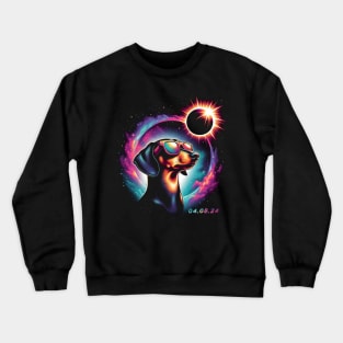 Celestial Dachshund Eclipse: Trendy Tee for Wiener Dog Enthusiasts Crewneck Sweatshirt